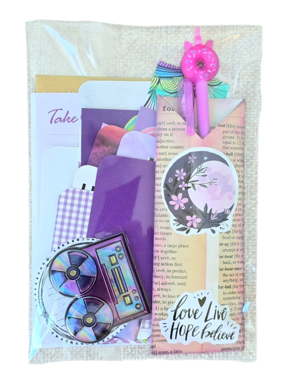 Purple Stationary Kit For Junk Journals | Scrapbooking | Mixed Media Art
